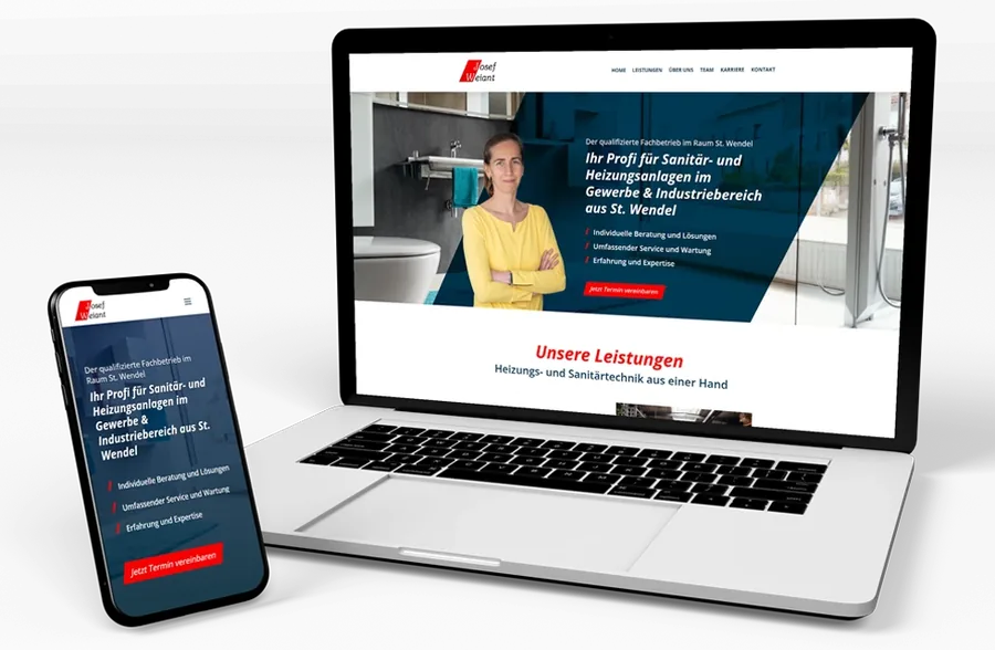 Die neue Webseite auf Laptop und Handy